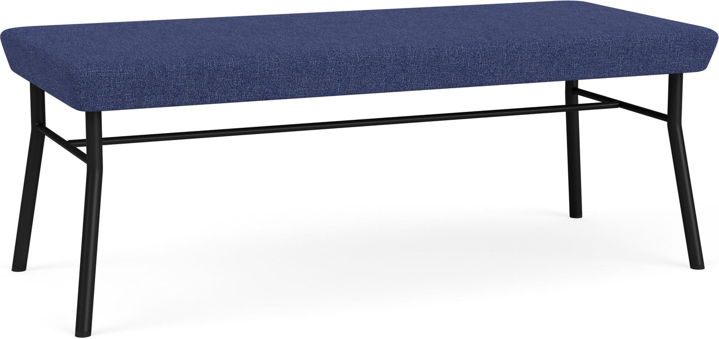 Chat Waiting Reception 2 Seat Bench Upholstered Seat Metal Frame