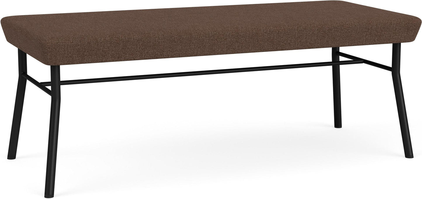 Chat Waiting Reception 2 Seat Bench Upholstered Seat Metal Frame