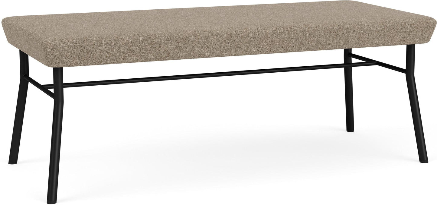 Chat Waiting Reception 2 Seat Bench Upholstered Seat Metal Frame