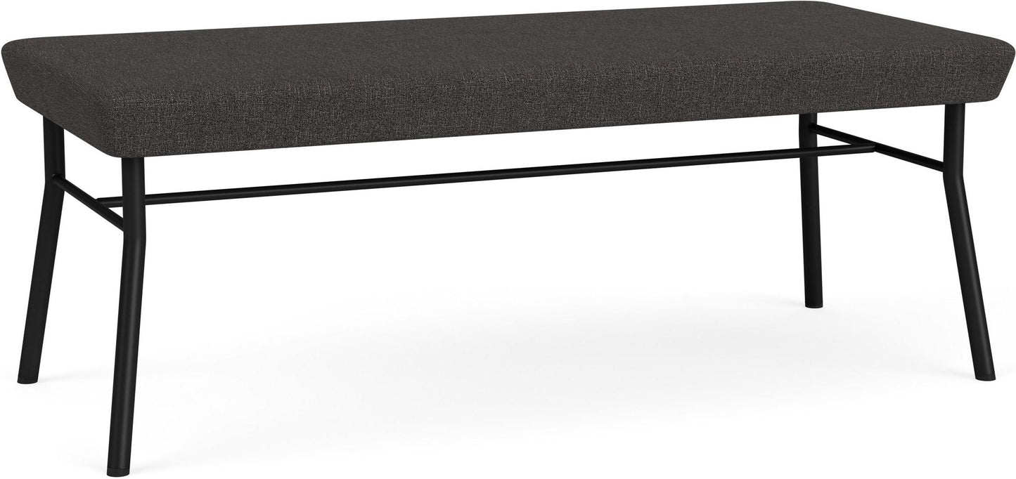 Chat Waiting Reception 2 Seat Bench Upholstered Seat Metal Frame