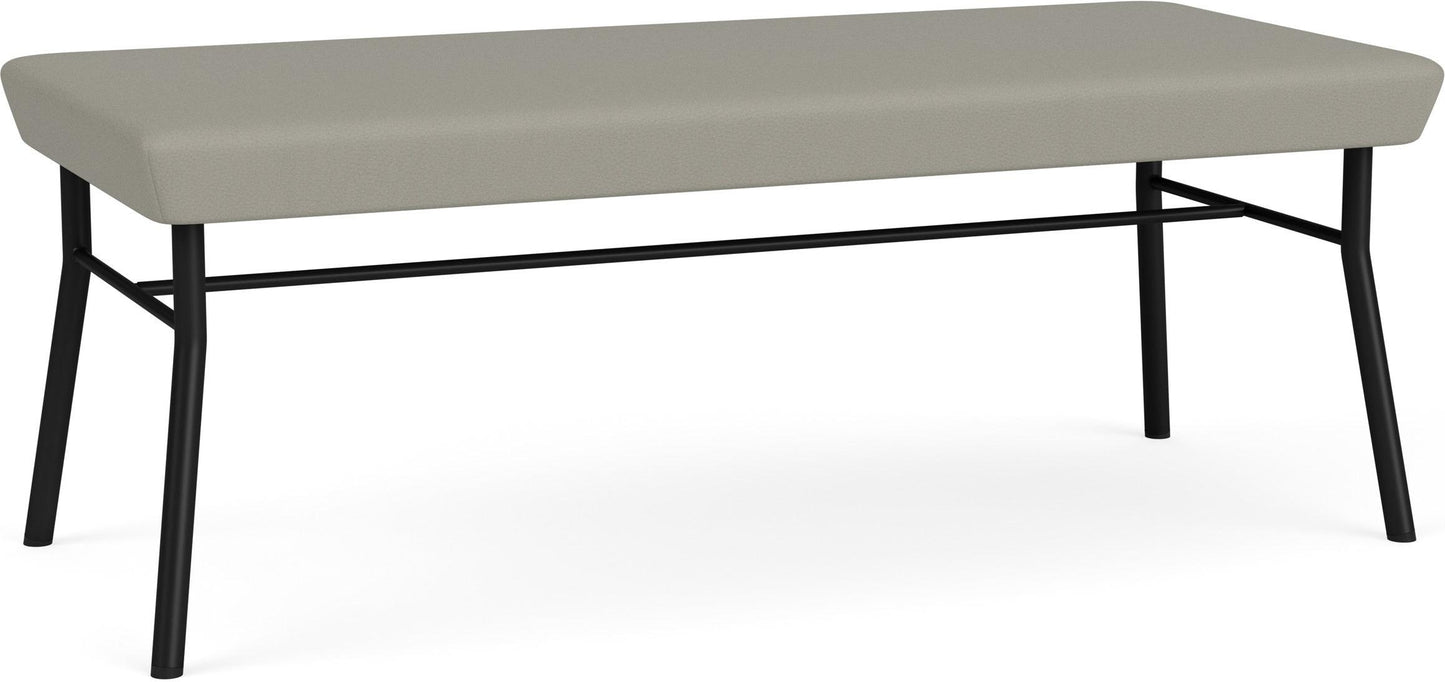 Chat Waiting Reception 2 Seat Bench Upholstered Seat Metal Frame