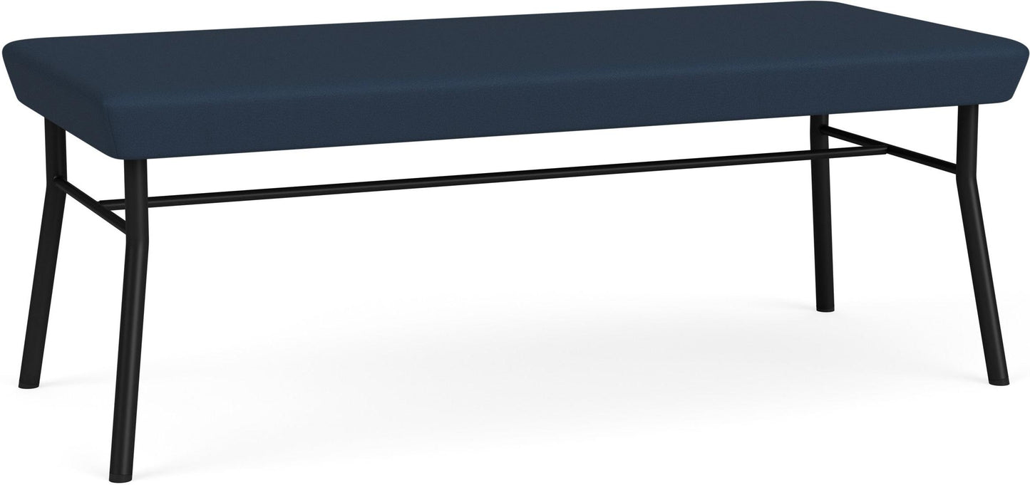 Chat Waiting Reception 2 Seat Bench Upholstered Seat Metal Frame