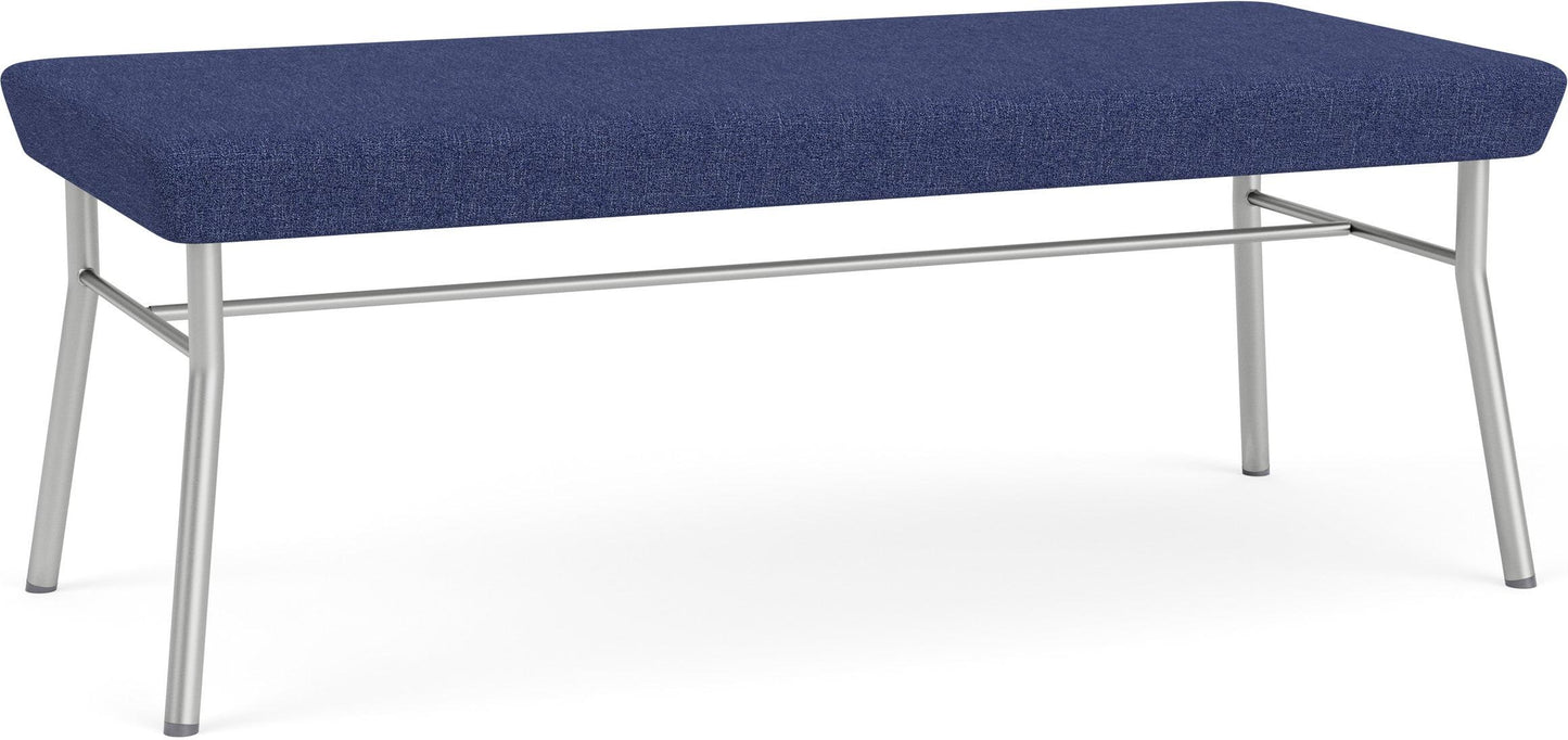 Chat Waiting Reception 2 Seat Bench Upholstered Seat Metal Frame