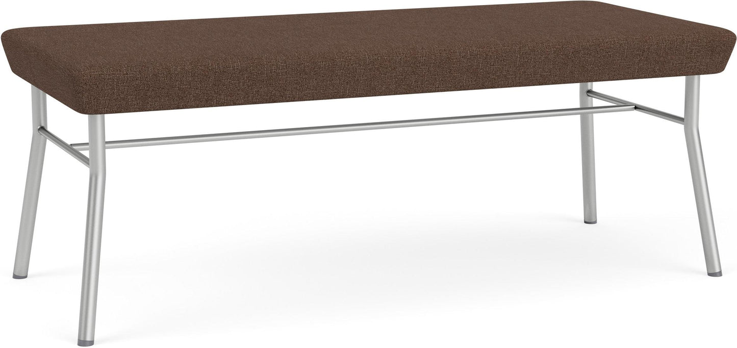 Chat Waiting Reception 2 Seat Bench Upholstered Seat Metal Frame