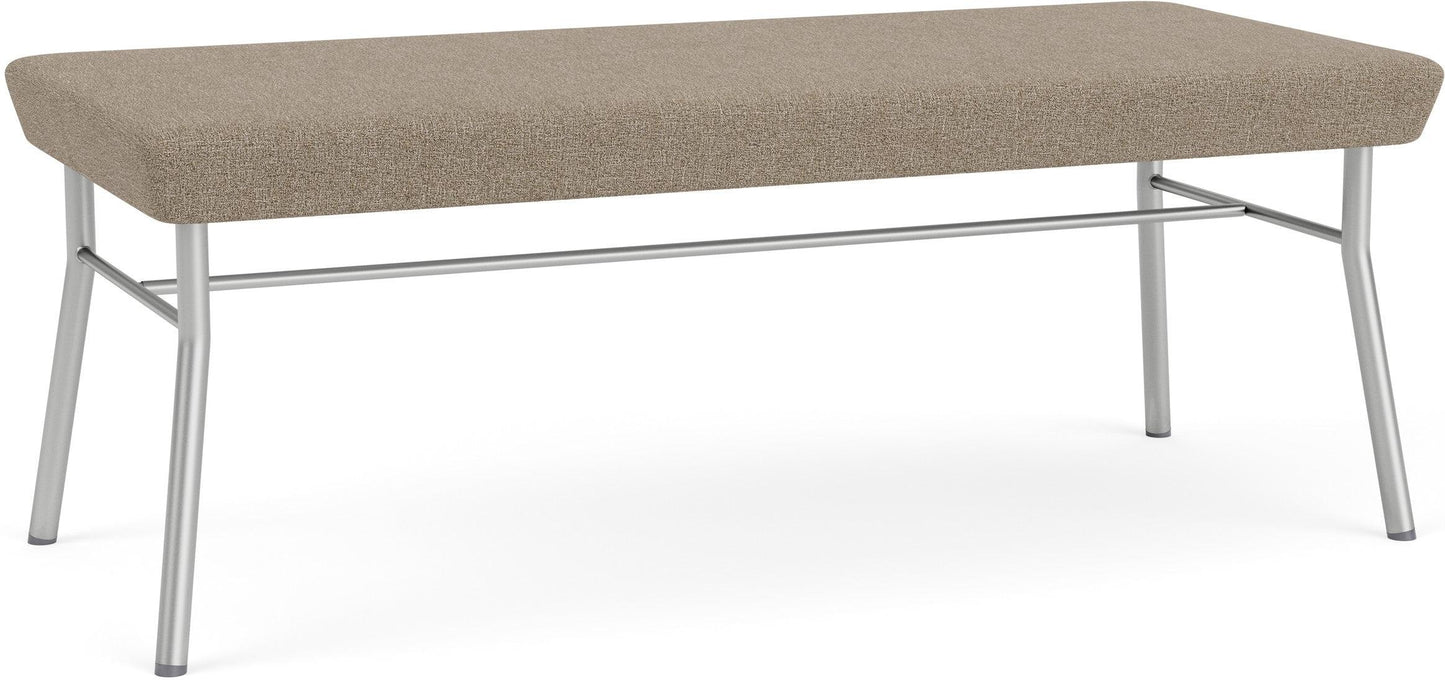 Chat Waiting Reception 2 Seat Bench Upholstered Seat Metal Frame