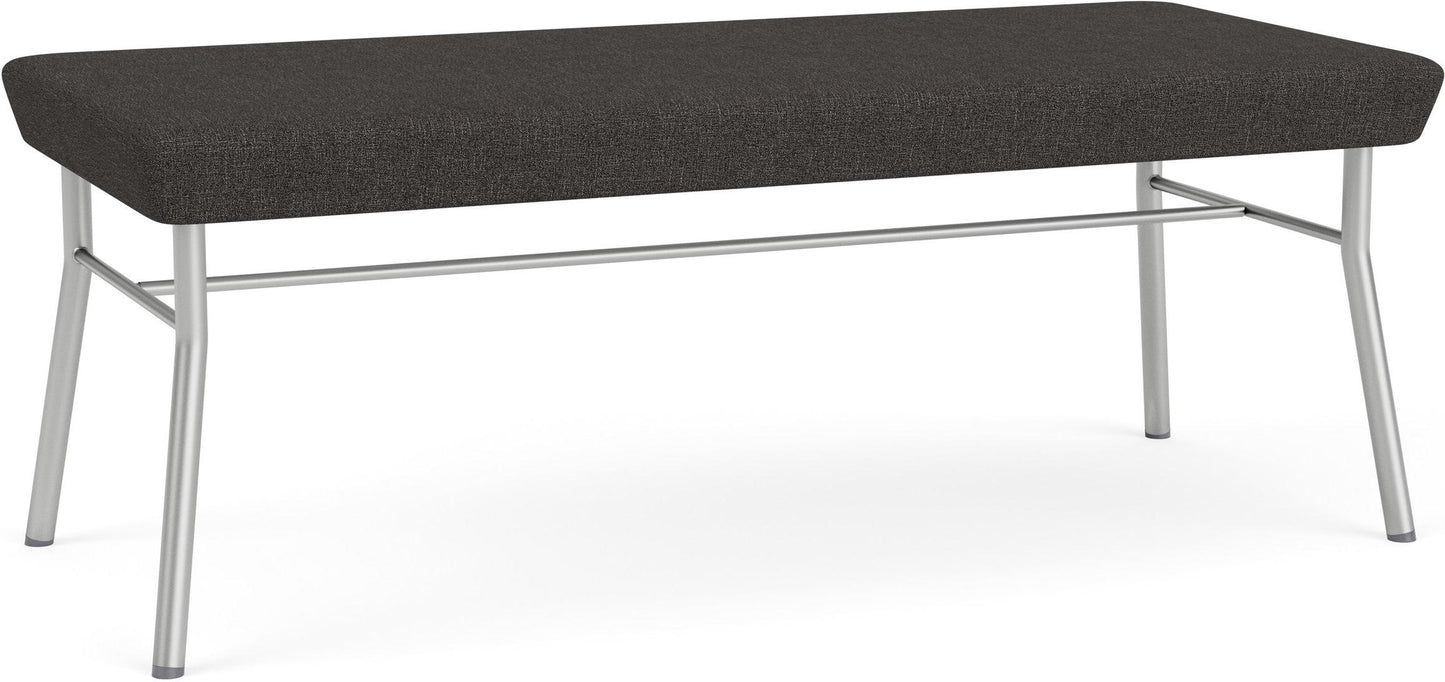 Chat Waiting Reception 2 Seat Bench Upholstered Seat Metal Frame