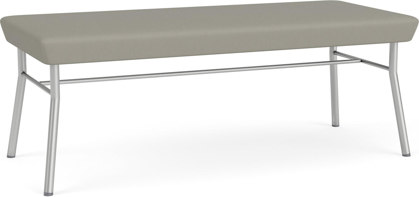 Chat Waiting Reception 2 Seat Bench Upholstered Seat Metal Frame