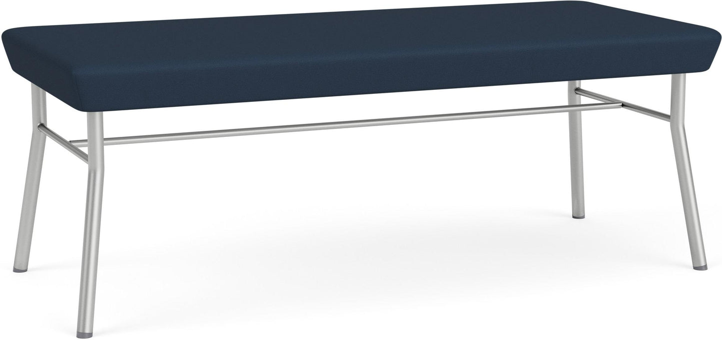 Chat Waiting Reception 2 Seat Bench Upholstered Seat Metal Frame