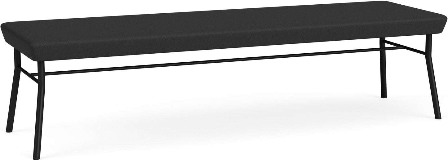 Chat Waiting Reception 3 Seat Bench Upholstered Seat Metal Frame