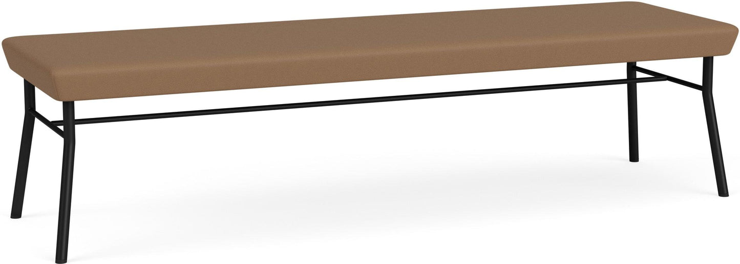 Chat Waiting Reception 3 Seat Bench Upholstered Seat Metal Frame