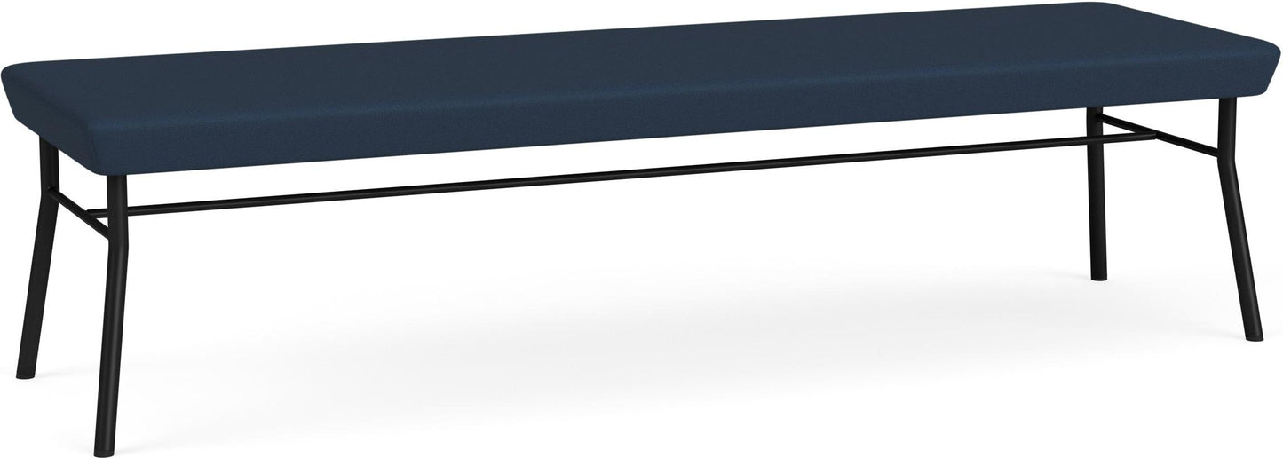 Chat Waiting Reception 3 Seat Bench Upholstered Seat Metal Frame