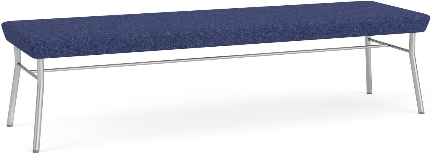 Chat Waiting Reception 3 Seat Bench Upholstered Seat Metal Frame