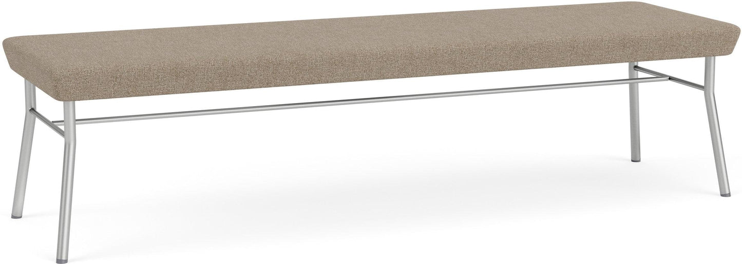 Chat Waiting Reception 3 Seat Bench Upholstered Seat Metal Frame