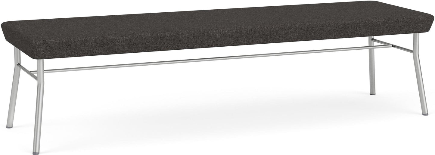 Chat Waiting Reception 3 Seat Bench Upholstered Seat Metal Frame