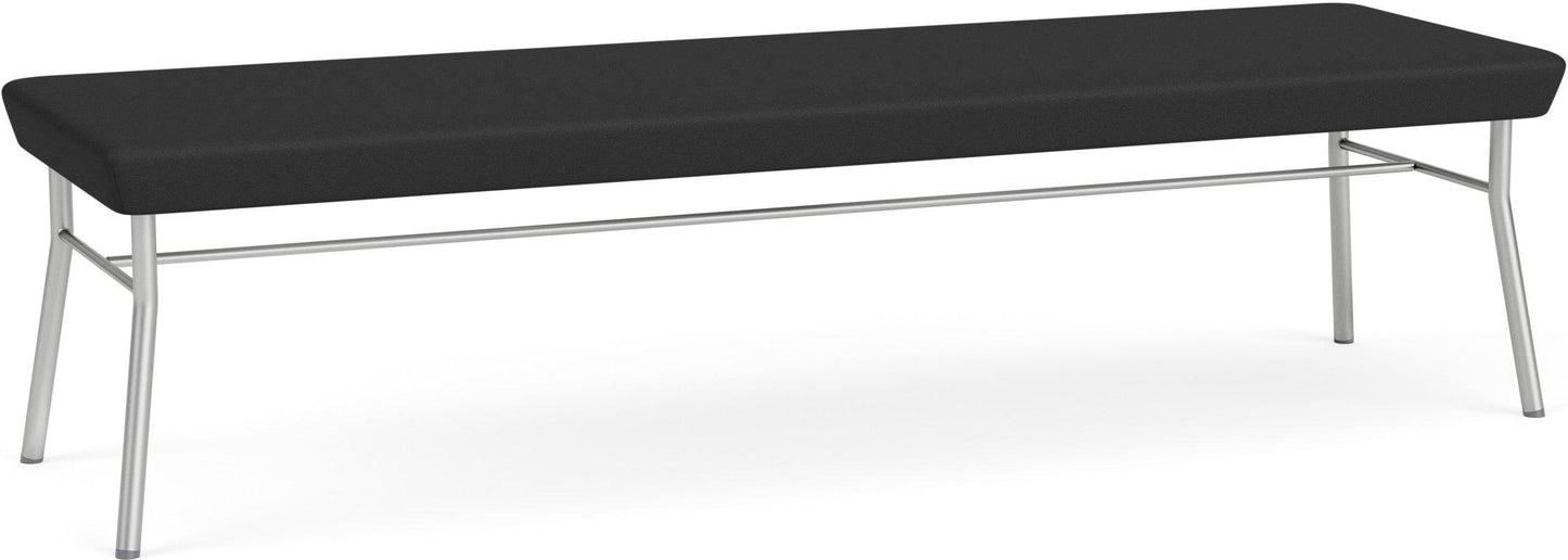Chat Waiting Reception 3 Seat Bench Upholstered Seat Metal Frame