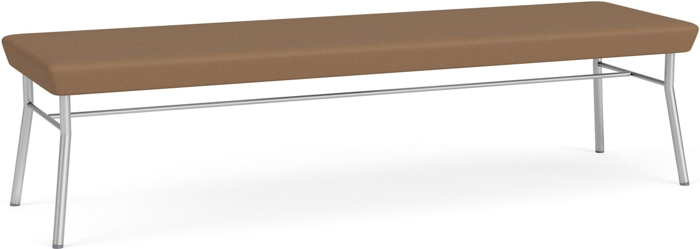 Chat Waiting Reception 3 Seat Bench Upholstered Seat Metal Frame