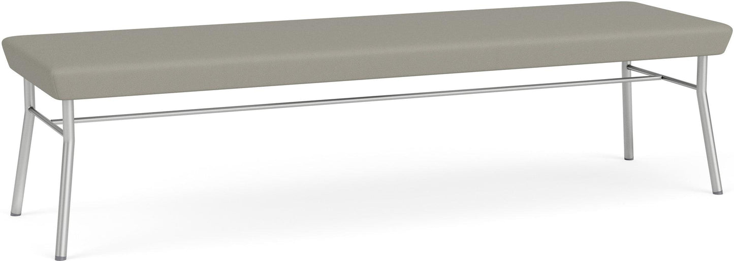Chat Waiting Reception 3 Seat Bench Upholstered Seat Metal Frame