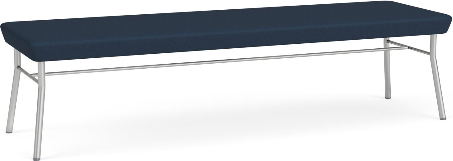 Chat Waiting Reception 3 Seat Bench Upholstered Seat Metal Frame