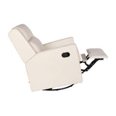 Cash Swivel Glider Rocker Recliner Chair, Manual 360 Degree Swivel Recliner Perfect for Living Room, Bedroom, or Nursery in Cream Upholstery