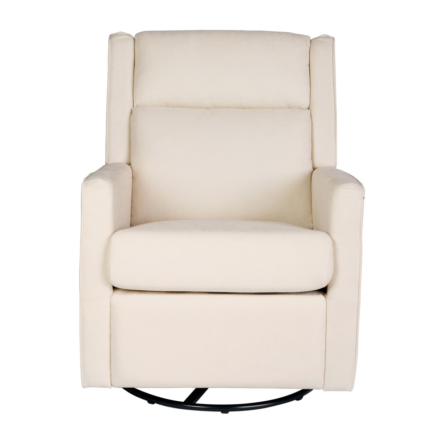 Cash Swivel Glider Rocker Recliner Chair, Manual 360 Degree Swivel Recliner Perfect for Living Room, Bedroom, or Nursery in Cream Upholstery