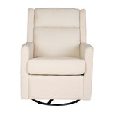 Cash Swivel Glider Rocker Recliner Chair, Manual 360 Degree Swivel Recliner Perfect for Living Room, Bedroom, or Nursery in Cream Upholstery