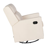 Cash Swivel Glider Rocker Recliner Chair, Manual 360 Degree Swivel Recliner Perfect for Living Room, Bedroom, or Nursery in Cream Upholstery
