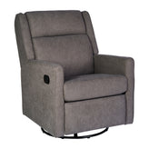 Cash Swivel Glider Rocker Recliner Chair, Manual 360 Degree Swivel Recliner Perfect for Living Room, Bedroom, or Nursery in Dark Gray Upholstery