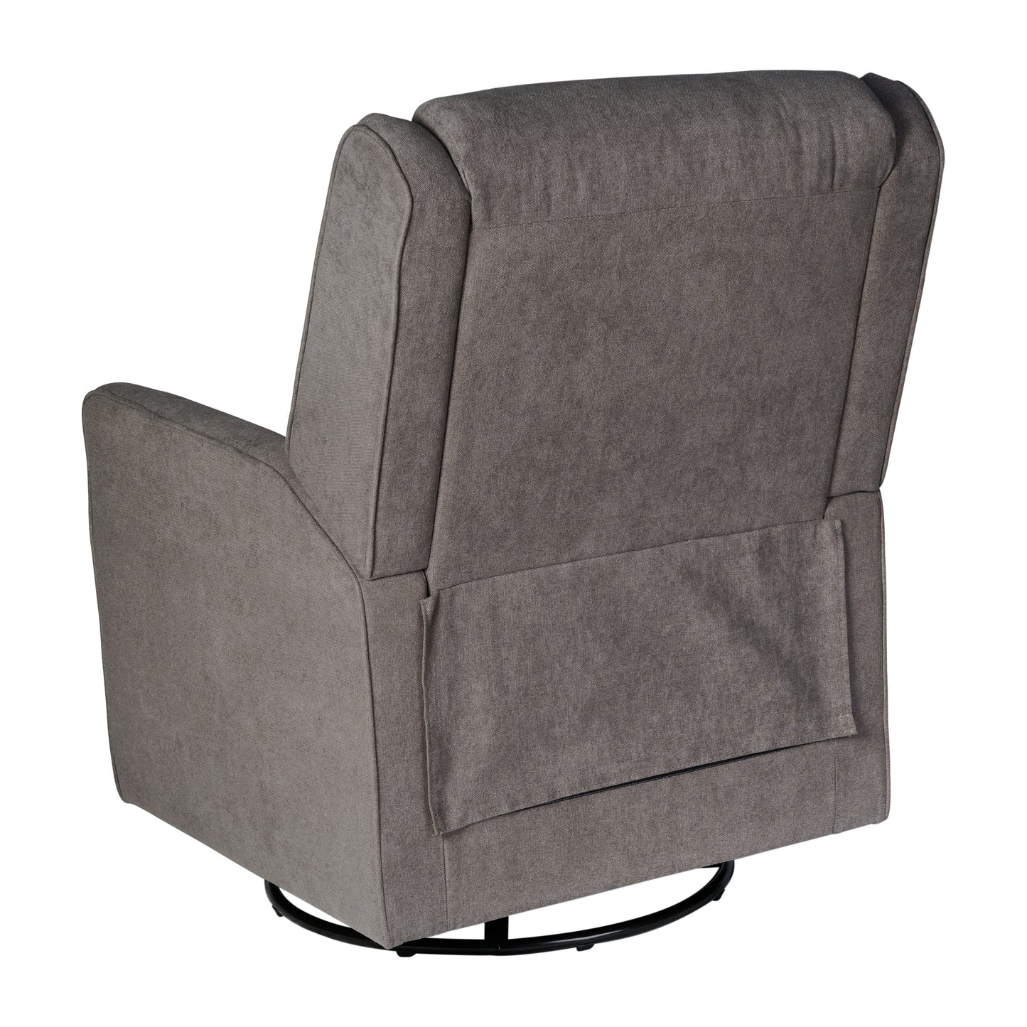Cash Swivel Glider Rocker Recliner Chair, Manual 360 Degree Swivel Recliner Perfect for Living Room, Bedroom, or Nursery in Dark Gray Upholstery