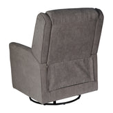 Cash Swivel Glider Rocker Recliner Chair, Manual 360 Degree Swivel Recliner Perfect for Living Room, Bedroom, or Nursery in Dark Gray Upholstery