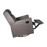 Cash Swivel Glider Rocker Recliner Chair, Manual 360 Degree Swivel Recliner Perfect for Living Room, Bedroom, or Nursery in Dark Gray Upholstery