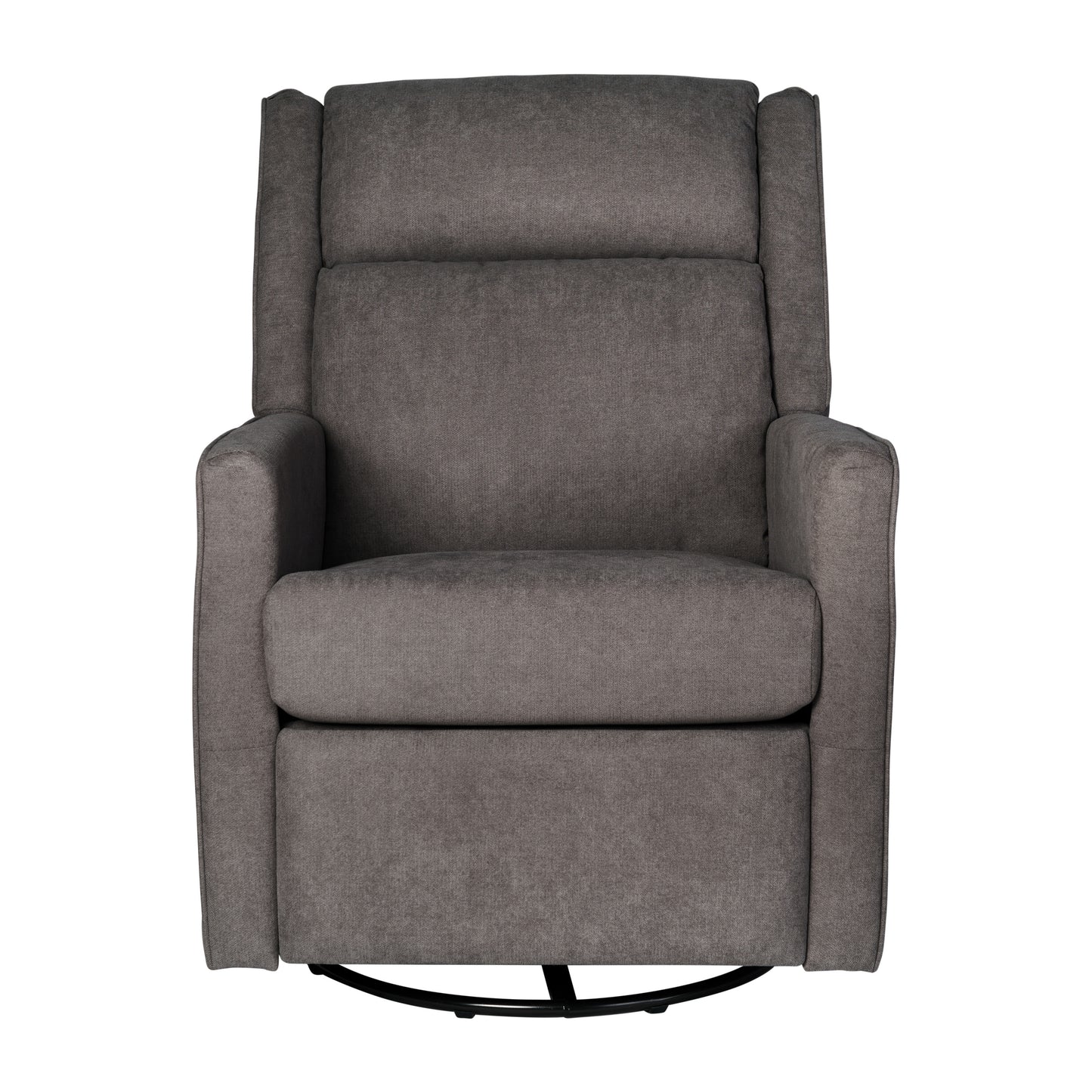 Cash Swivel Glider Rocker Recliner Chair, Manual 360 Degree Swivel Recliner Perfect for Living Room, Bedroom, or Nursery in Dark Gray Upholstery