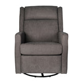Cash Swivel Glider Rocker Recliner Chair, Manual 360 Degree Swivel Recliner Perfect for Living Room, Bedroom, or Nursery in Dark Gray Upholstery
