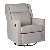 Cash Swivel Glider Rocker Recliner Chair, Manual 360 Degree Swivel Recliner Perfect for Living Room, Bedroom, or Nursery in Light Gray Upholstery