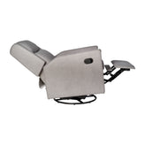Cash Swivel Glider Rocker Recliner Chair, Manual 360 Degree Swivel Recliner Perfect for Living Room, Bedroom, or Nursery in Light Gray Upholstery