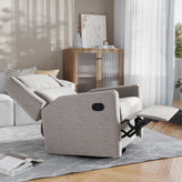 Cash Swivel Glider Rocker Recliner Chair, Manual 360 Degree Swivel Recliner Perfect for Living Room, Bedroom, or Nursery in Light Gray Upholstery