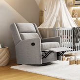 Cash Swivel Glider Rocker Recliner Chair, Manual 360 Degree Swivel Recliner Perfect for Living Room, Bedroom, or Nursery in Light Gray Upholstery