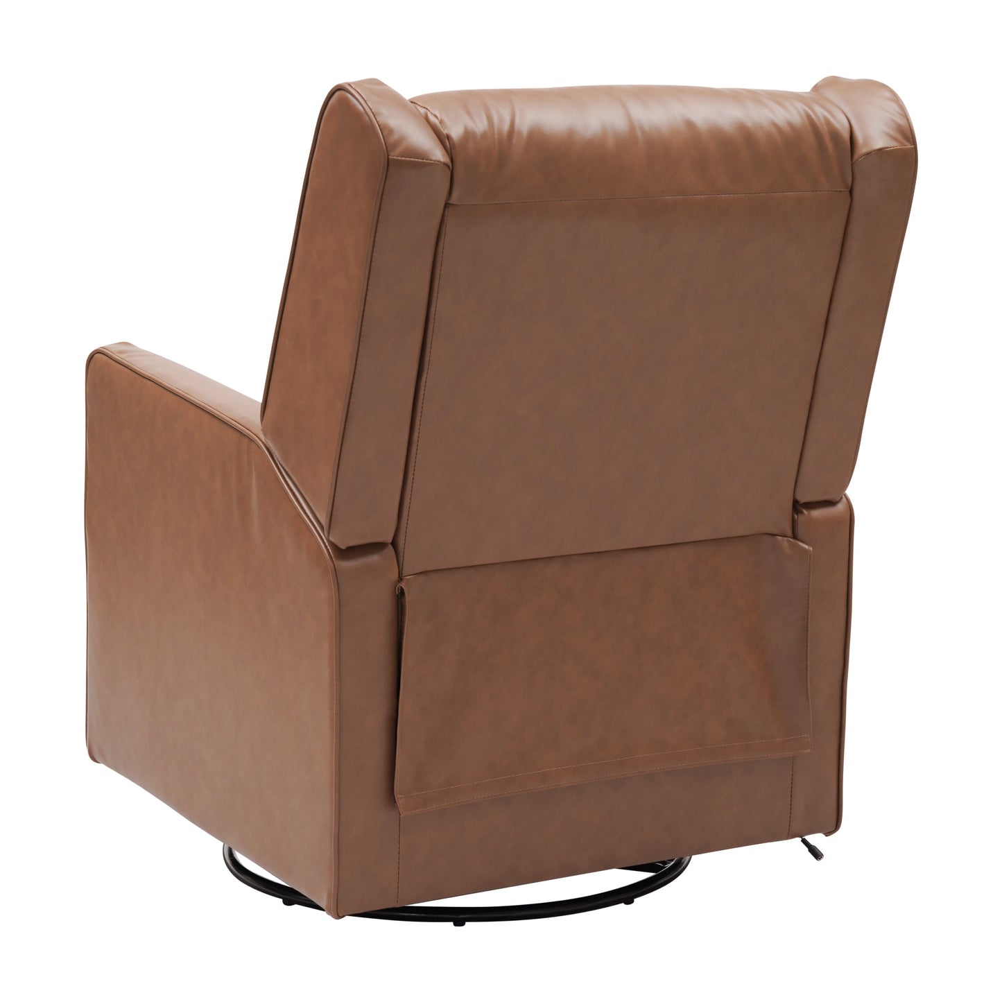 Cash Swivel Glider Rocker Manual Recliner Chair, 270 Degree Swivel, USB/USB-C Charging Ports, Perfect for Living Room or Nursery, Cognac LeatherSoft