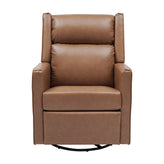 Cash Swivel Glider Rocker Manual Recliner Chair, 270 Degree Swivel, USB/USB-C Charging Ports, Perfect for Living Room or Nursery, Cognac LeatherSoft
