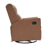 Cash Swivel Glider Rocker Manual Recliner Chair, 270 Degree Swivel, USB/USB-C Charging Ports, Perfect for Living Room or Nursery, Cognac LeatherSoft