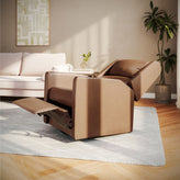 Cash Swivel Glider Rocker Manual Recliner Chair, 270 Degree Swivel, USB/USB-C Charging Ports, Perfect for Living Room or Nursery, Cognac LeatherSoft