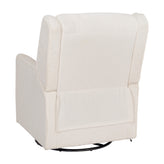 Cash Swivel Glider Rocker Manual Recliner Chair, 270 Degree Swivel, USB/USB-C Charging Ports, Perfect for Living Room or Nursery, Off-White Boucle