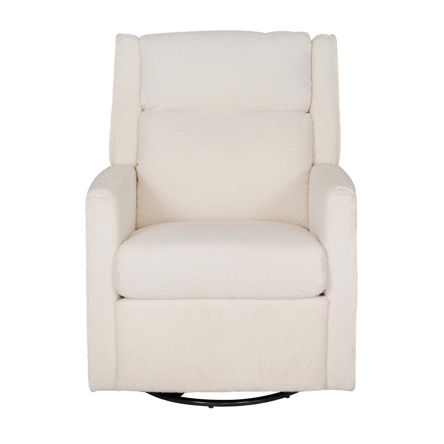 Cash Swivel Glider Rocker Manual Recliner Chair, 270 Degree Swivel, USB/USB-C Charging Ports, Perfect for Living Room or Nursery, Off-White Boucle
