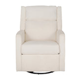 Cash Swivel Glider Rocker Manual Recliner Chair, 270 Degree Swivel, USB/USB-C Charging Ports, Perfect for Living Room or Nursery, Off-White Boucle