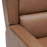 Omma Swivel Glider Rocker Recliner Chair, Manual 360 Degree Swivel Wingback Recliner Perfect for Living Room, Bedroom, or Nursery in Cognac PU