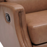 Omma Swivel Glider Rocker Recliner Chair, Manual 360 Degree Swivel Wingback Recliner Perfect for Living Room, Bedroom, or Nursery in Cognac PU