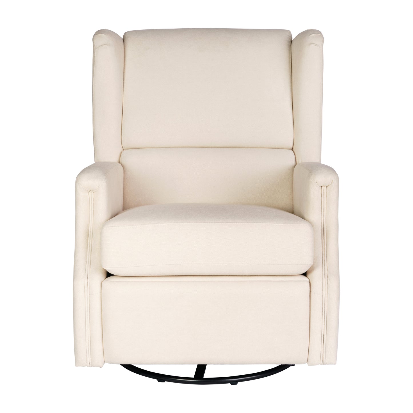 Omma Swivel Glider Rocker Recliner Chair, Manual 360 Degree Swivel Wingback Recliner Perfect for Living Room, Bedroom, or Nursery in Cream