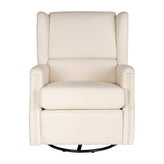 Omma Swivel Glider Rocker Recliner Chair, Manual 360 Degree Swivel Wingback Recliner Perfect for Living Room, Bedroom, or Nursery in Cream