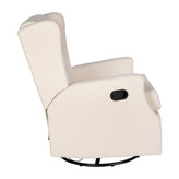 Omma Swivel Glider Rocker Recliner Chair, Manual 360 Degree Swivel Wingback Recliner Perfect for Living Room, Bedroom, or Nursery in Cream