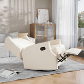 Omma Swivel Glider Rocker Recliner Chair, Manual 360 Degree Swivel Wingback Recliner Perfect for Living Room, Bedroom, or Nursery in Cream