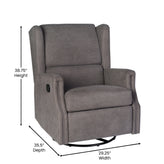 Omma Swivel Glider Rocker Recliner Chair, Manual 360 Degree Swivel Wingback Recliner Perfect for Living Room, Bedroom, or Nursery in Dark Gray